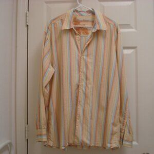 tommy bahama long sleeve striped button down shirt size XL EUC
